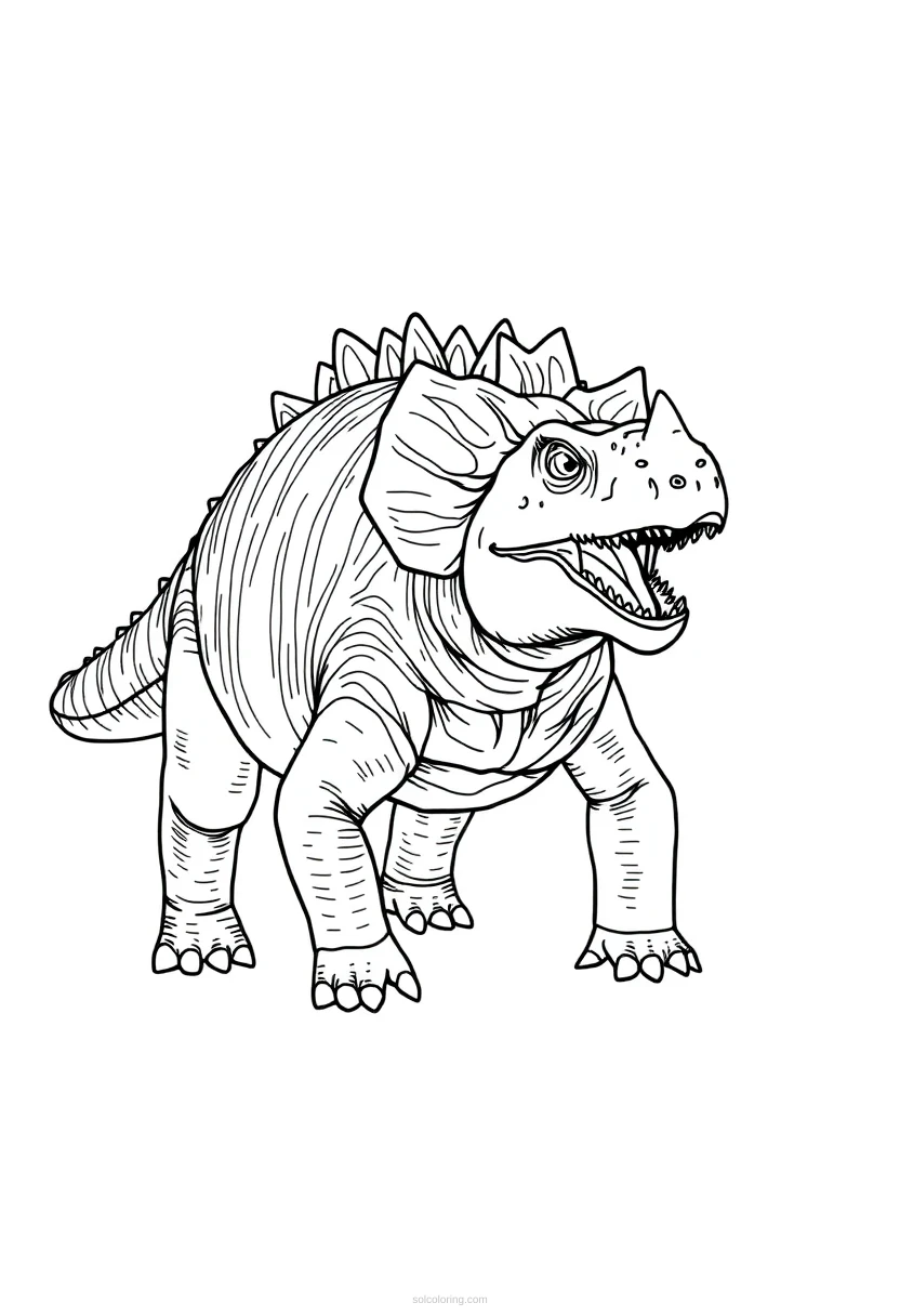 Ankylosaurus coloring page for kids
