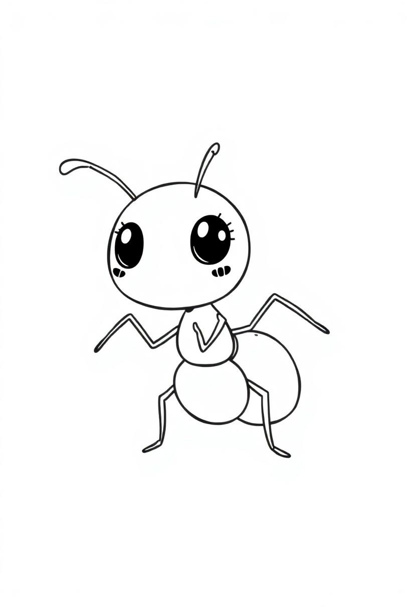 Ant coloring page, free printable