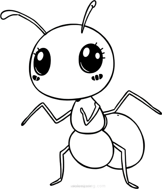 Ant coloring page for kids