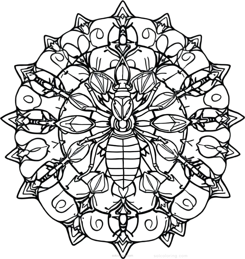Ant coloring page for kids