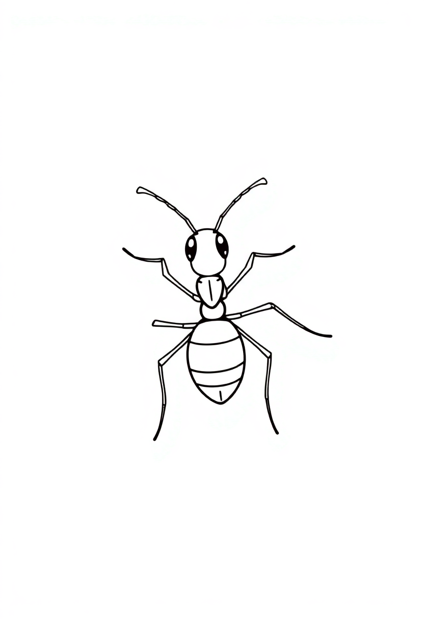 Ant coloring page, free printable