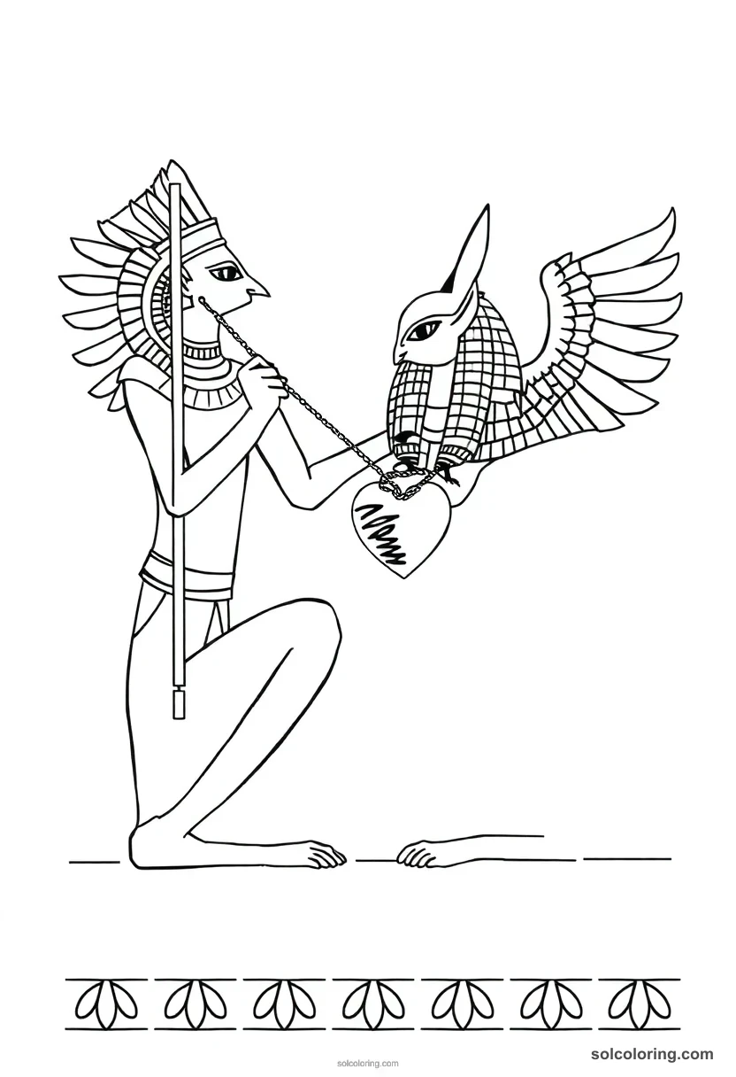 Anubis Weighing The Heart coloring pages