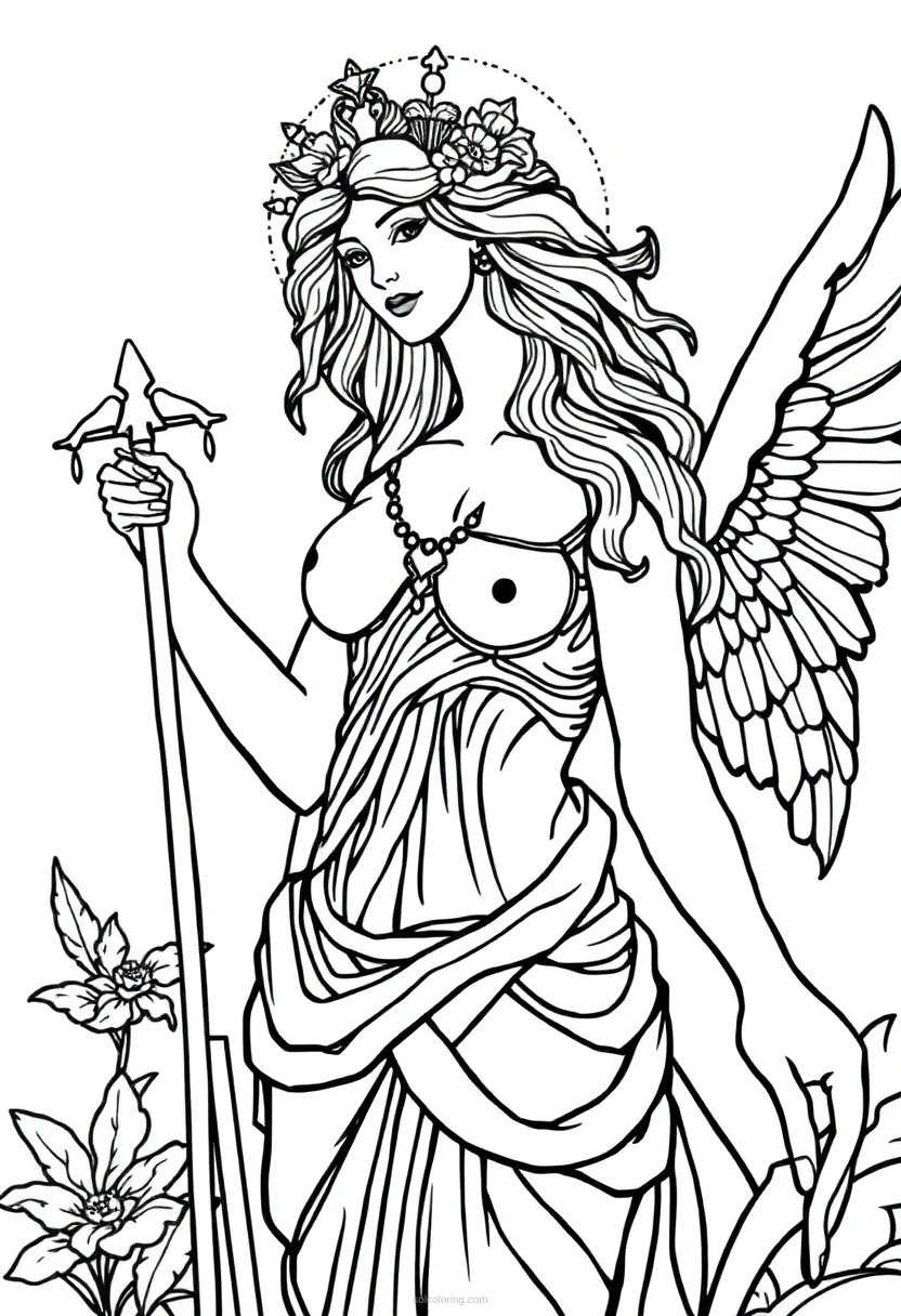 Aphrodite Love Goddess coloring page for kids