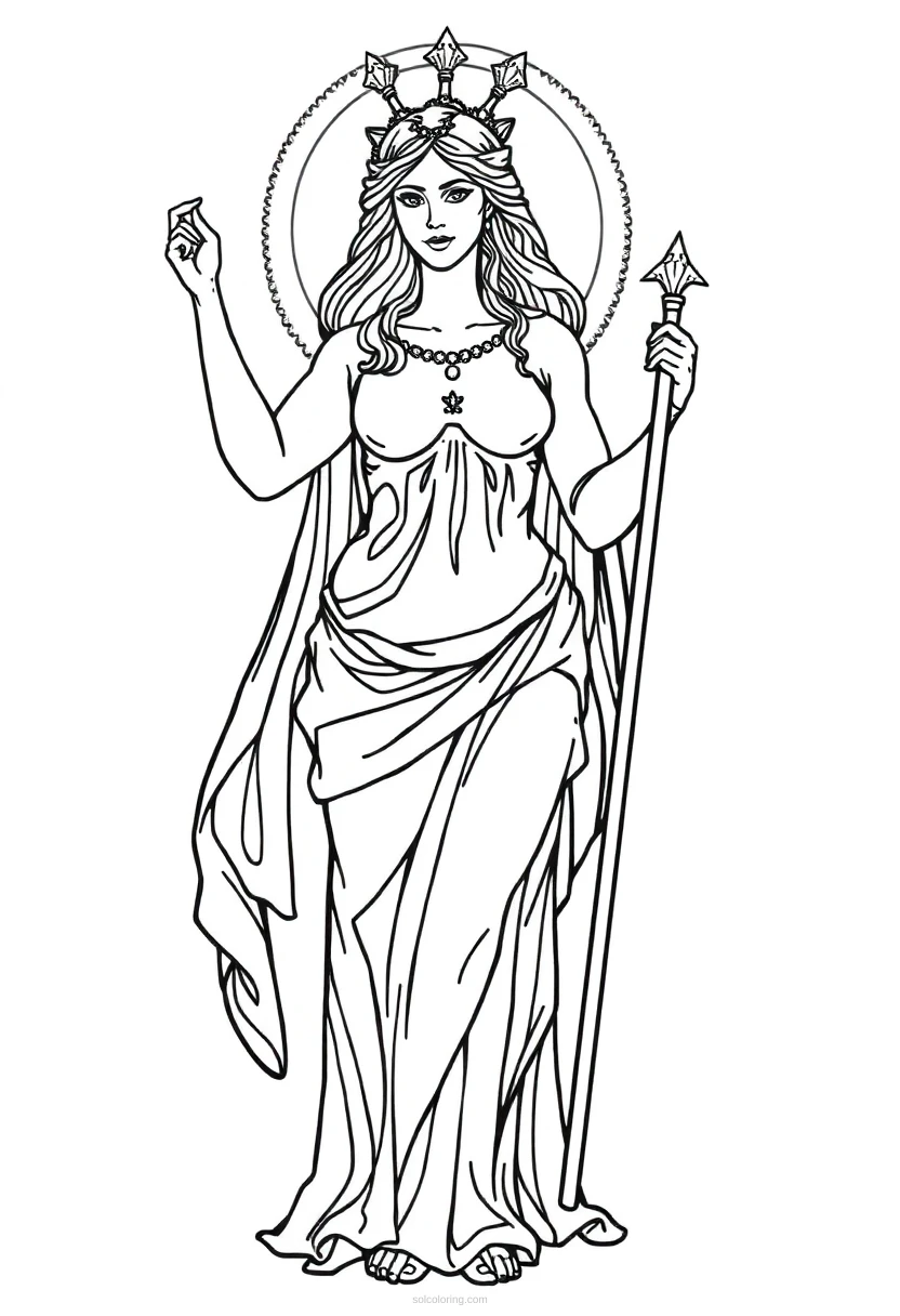 Aphrodite Love Goddess coloring page for kids