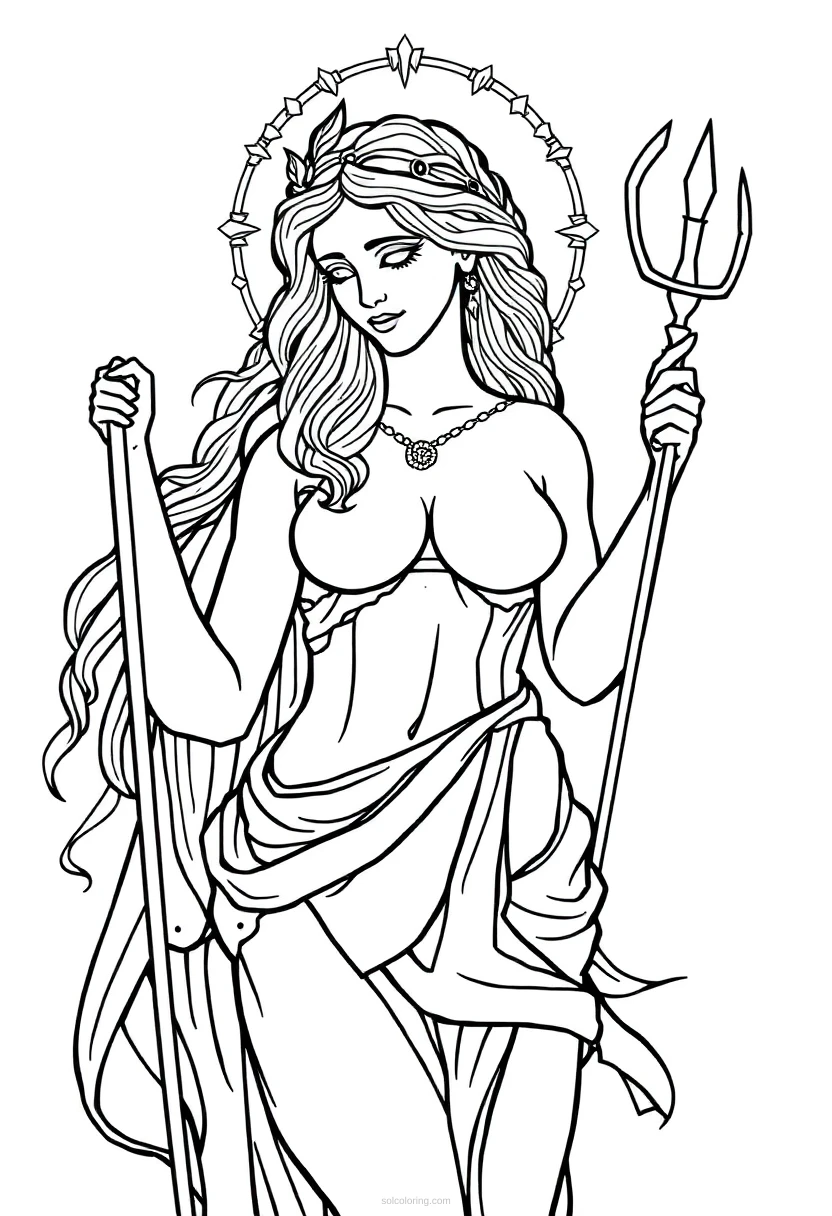Aphrodite Love Goddess coloring page for kids
