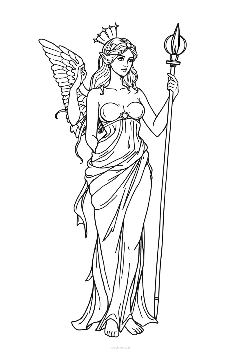 Aphrodite Love Goddess coloring page for kids