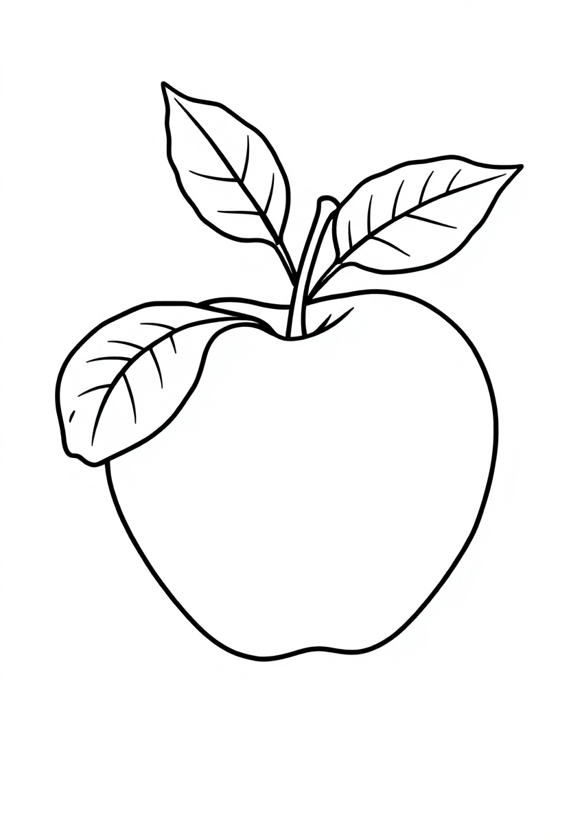 Apple With Leaves coloring pages