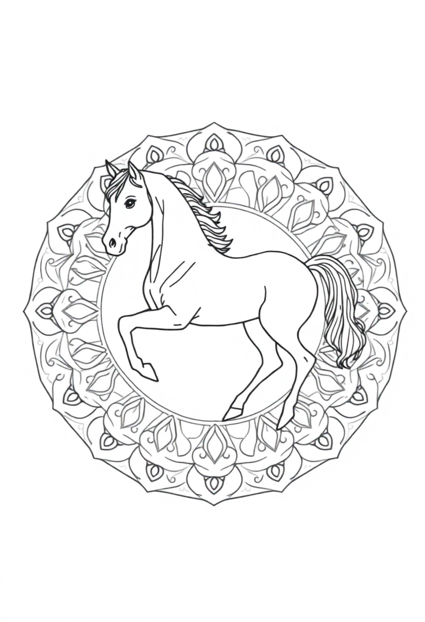 Arabian Horse coloring page, free printable