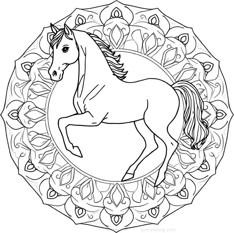 Arabian Horse coloring page for kids