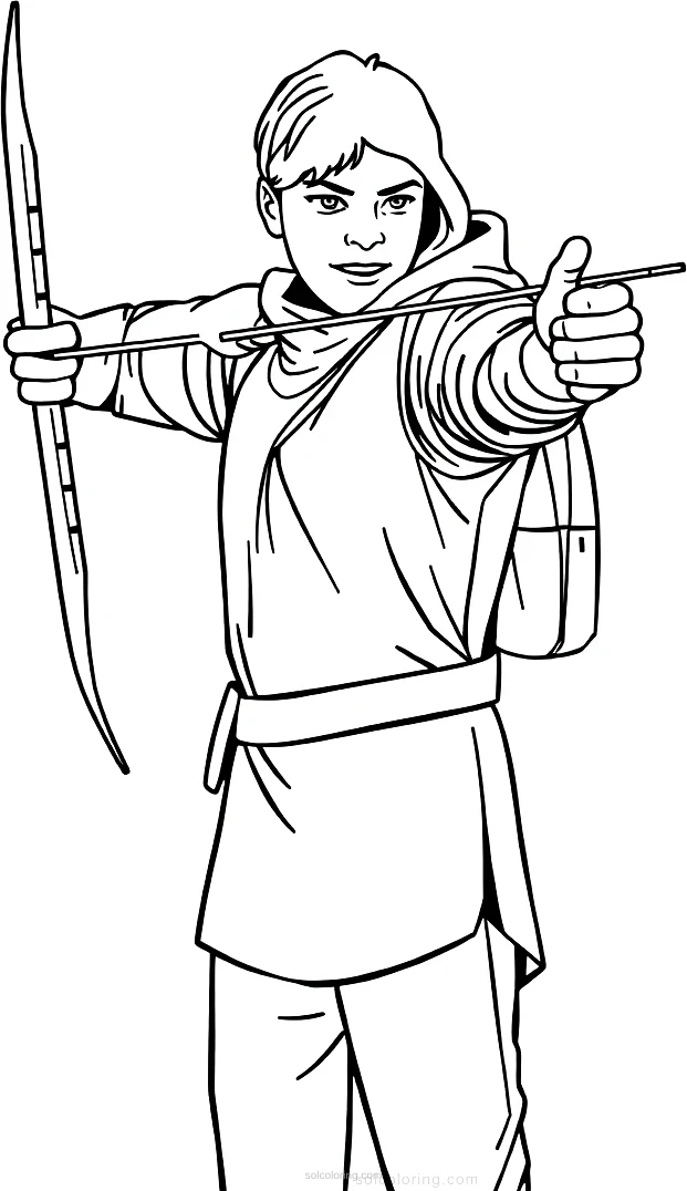 Archery Champion Aiming coloring page for kids