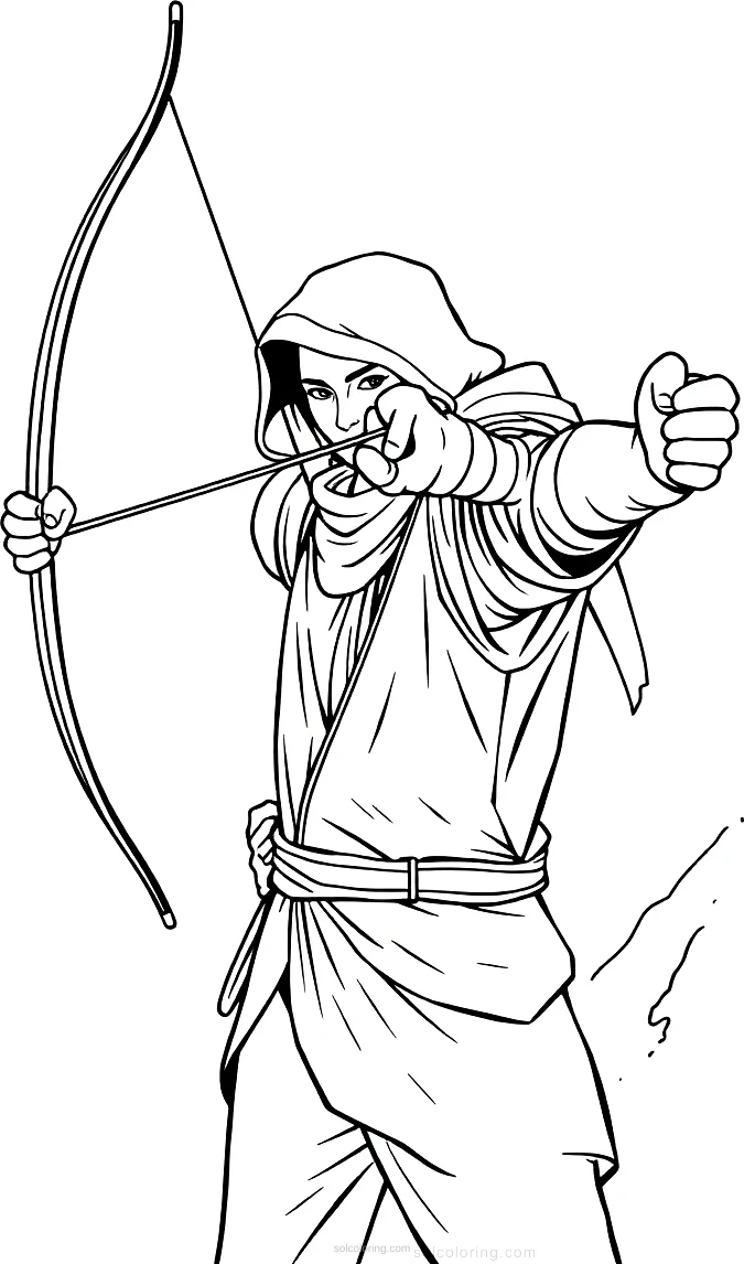 Archery Champion Aiming coloring page for kids