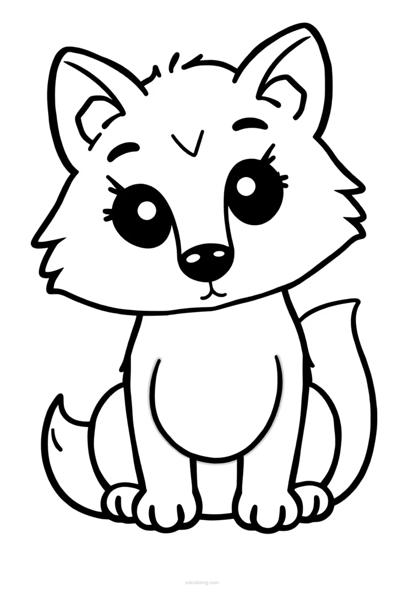Arctic Fox coloring page for kids