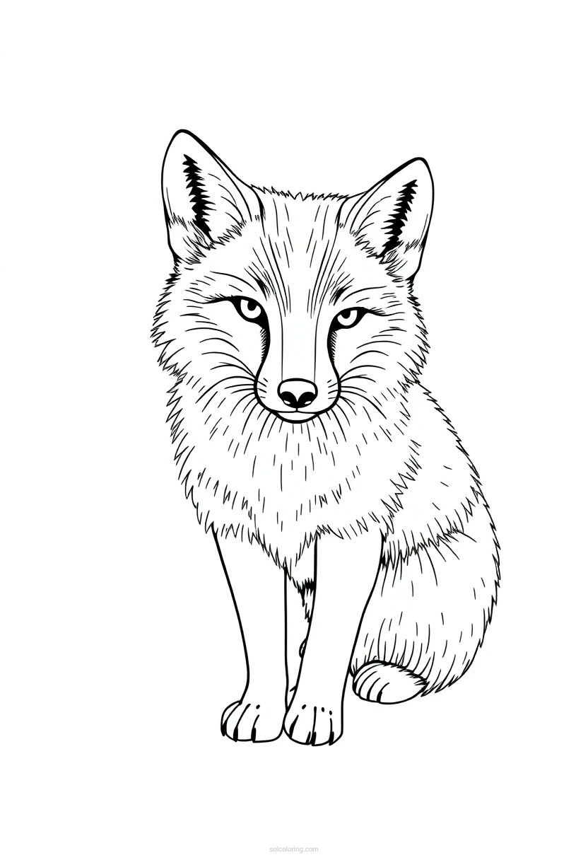 Arctic Fox coloring page for kids