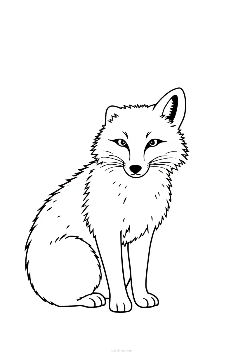 Arctic Fox coloring page for kids