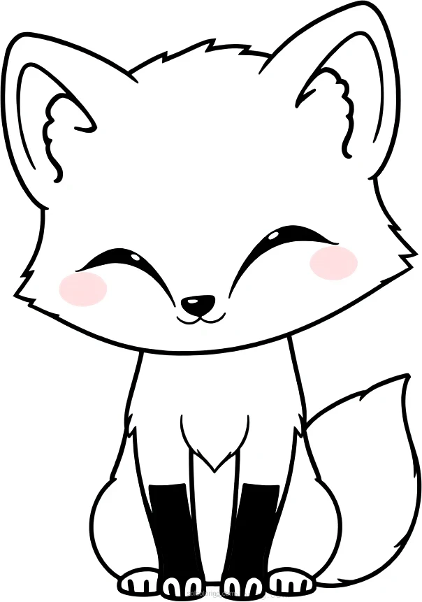 Arctic Fox coloring page for kids
