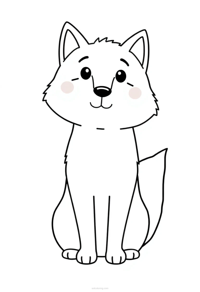 Arctic Fox coloring page for kids