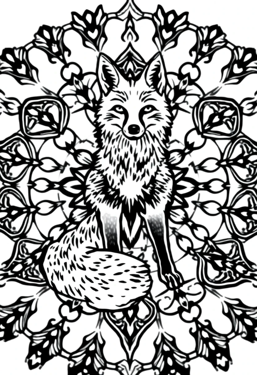 Arctic Fox coloring page for kids