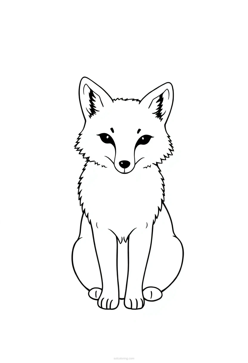 Arctic Fox coloring page for kids