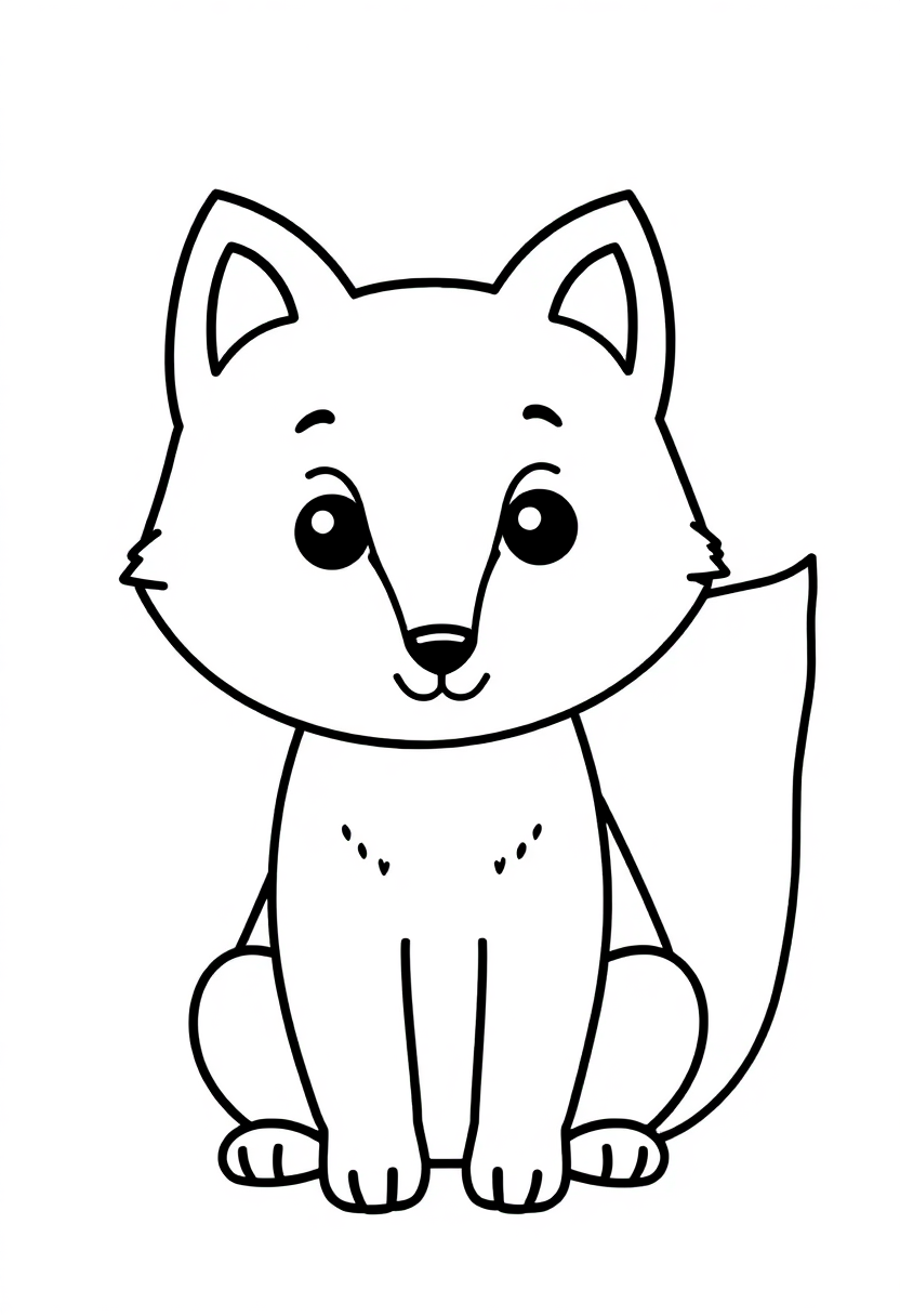 Arctic Fox coloring page, free printable