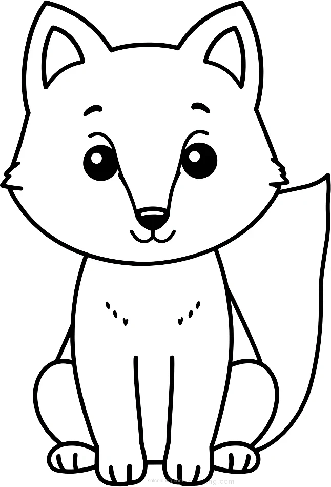 Arctic Fox coloring page for kids