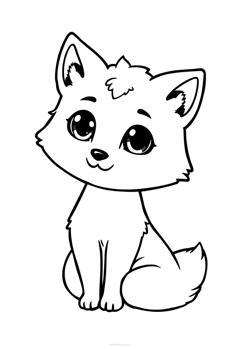 Arctic Fox coloring page for kids