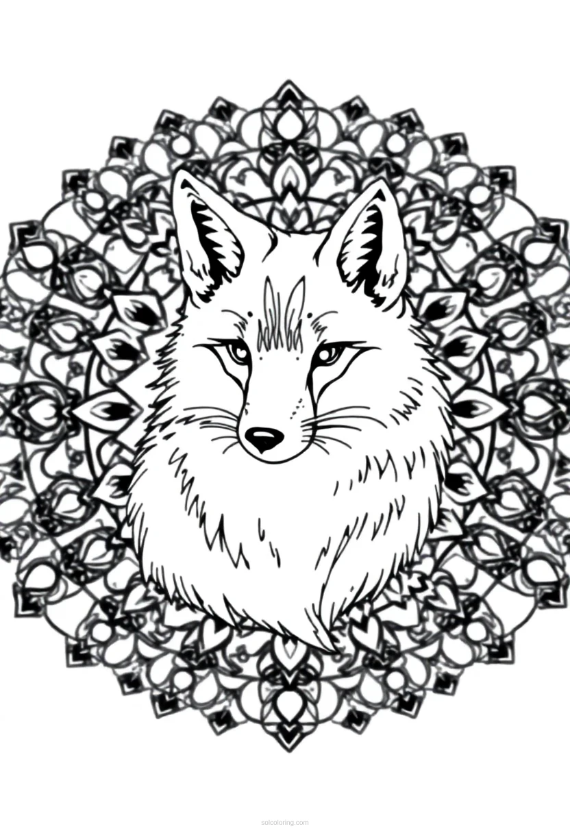 Arctic Fox coloring page for kids