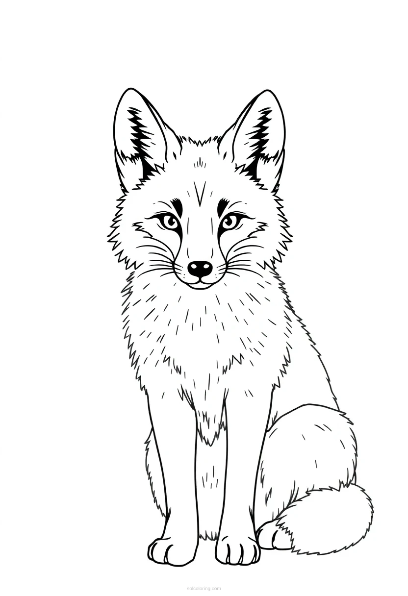 Arctic Fox coloring page for kids