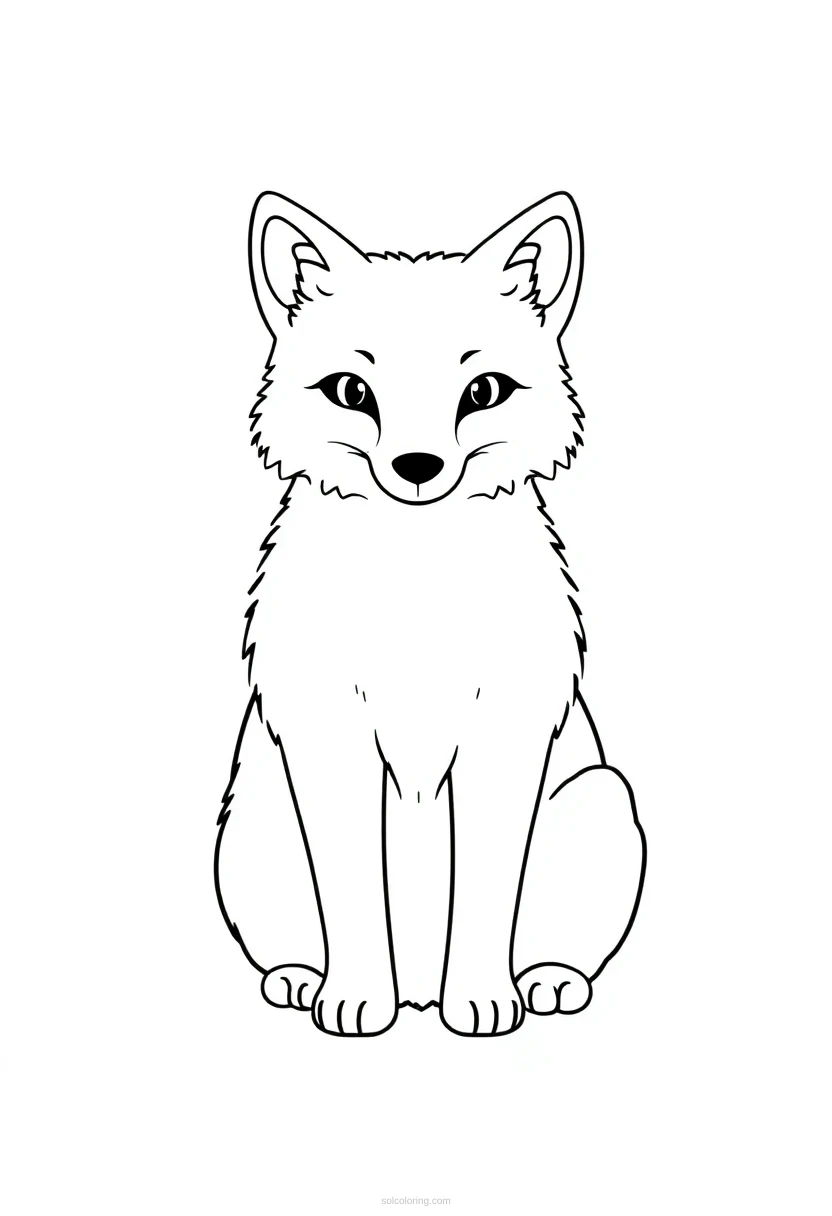 Arctic Fox coloring page for kids