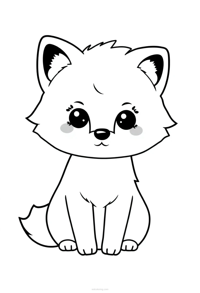Arctic Fox coloring page for kids