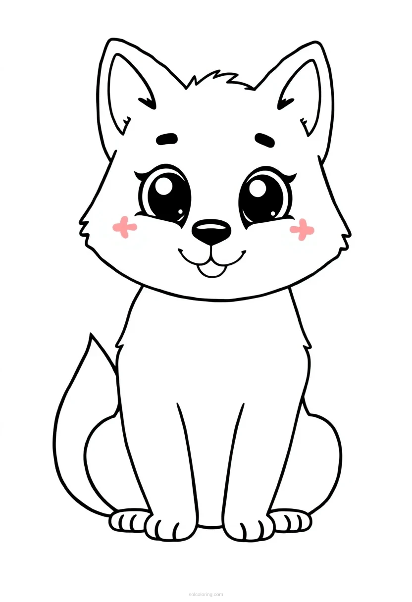 Arctic Fox coloring page for kids