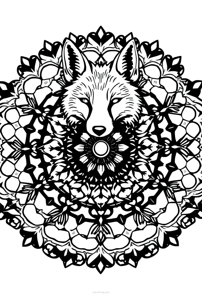 Arctic Fox coloring page for kids