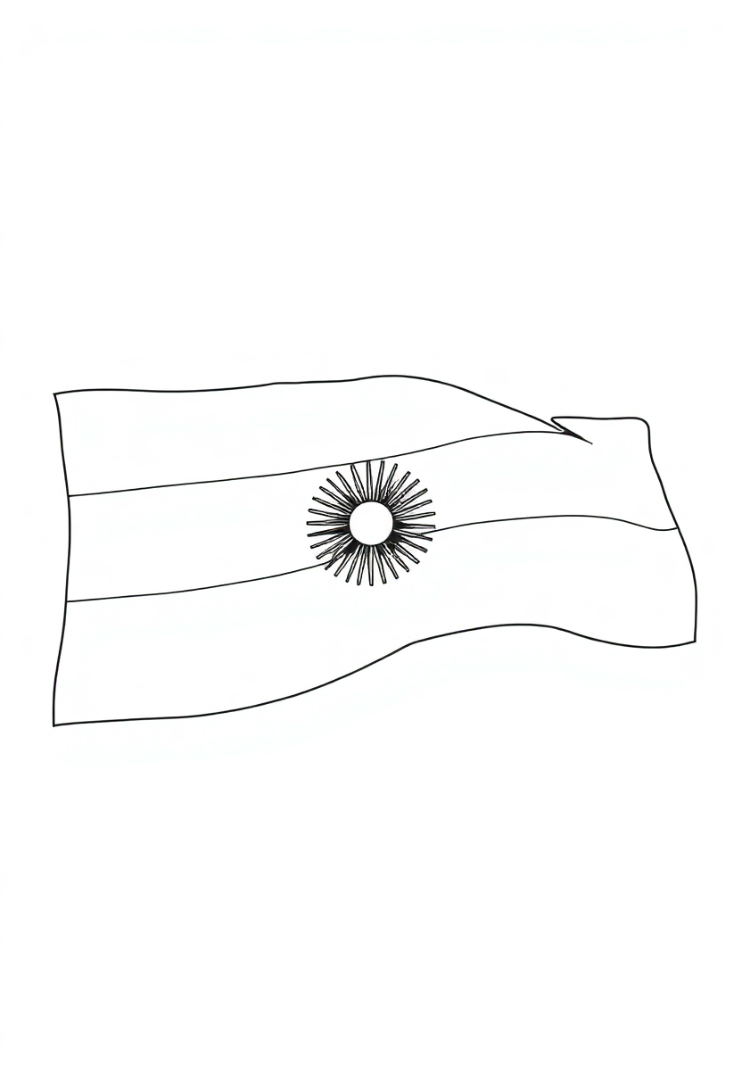 Argentina Flag coloring page, free printable