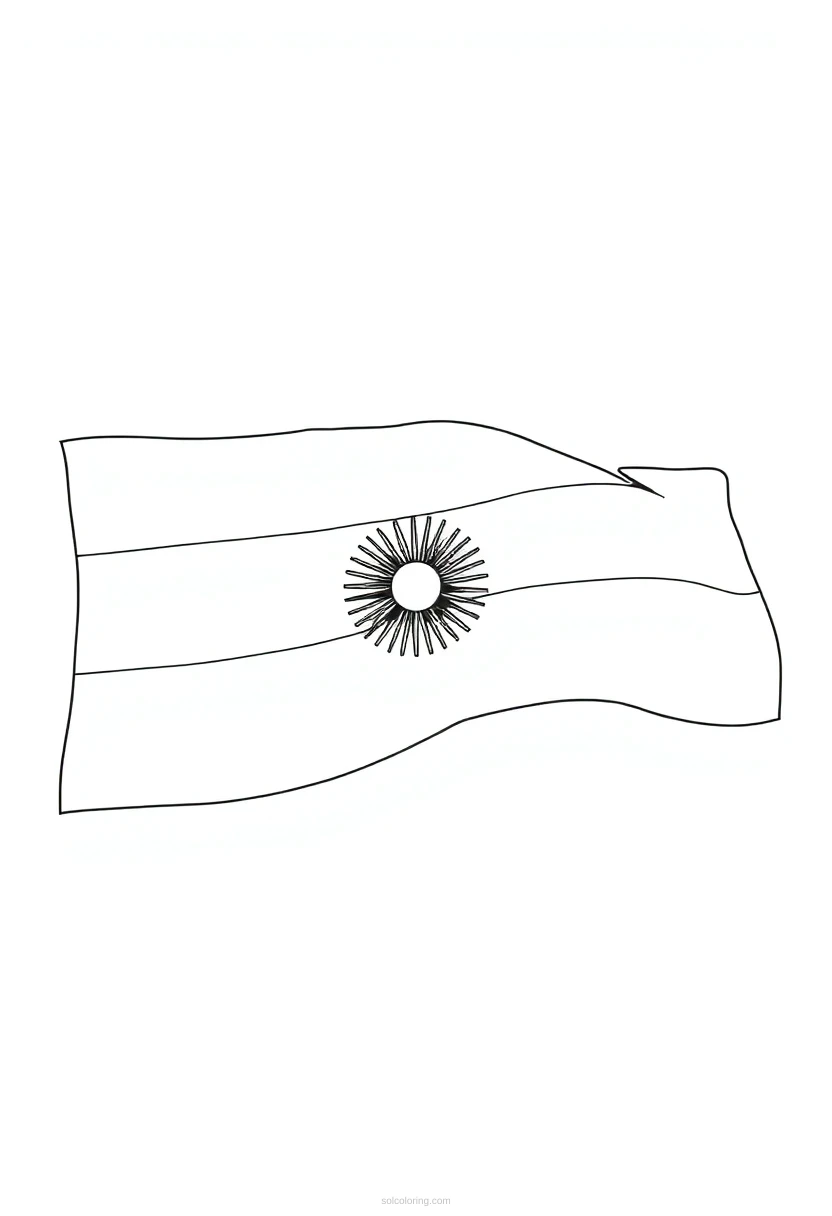 Argentina Flag coloring page for kids