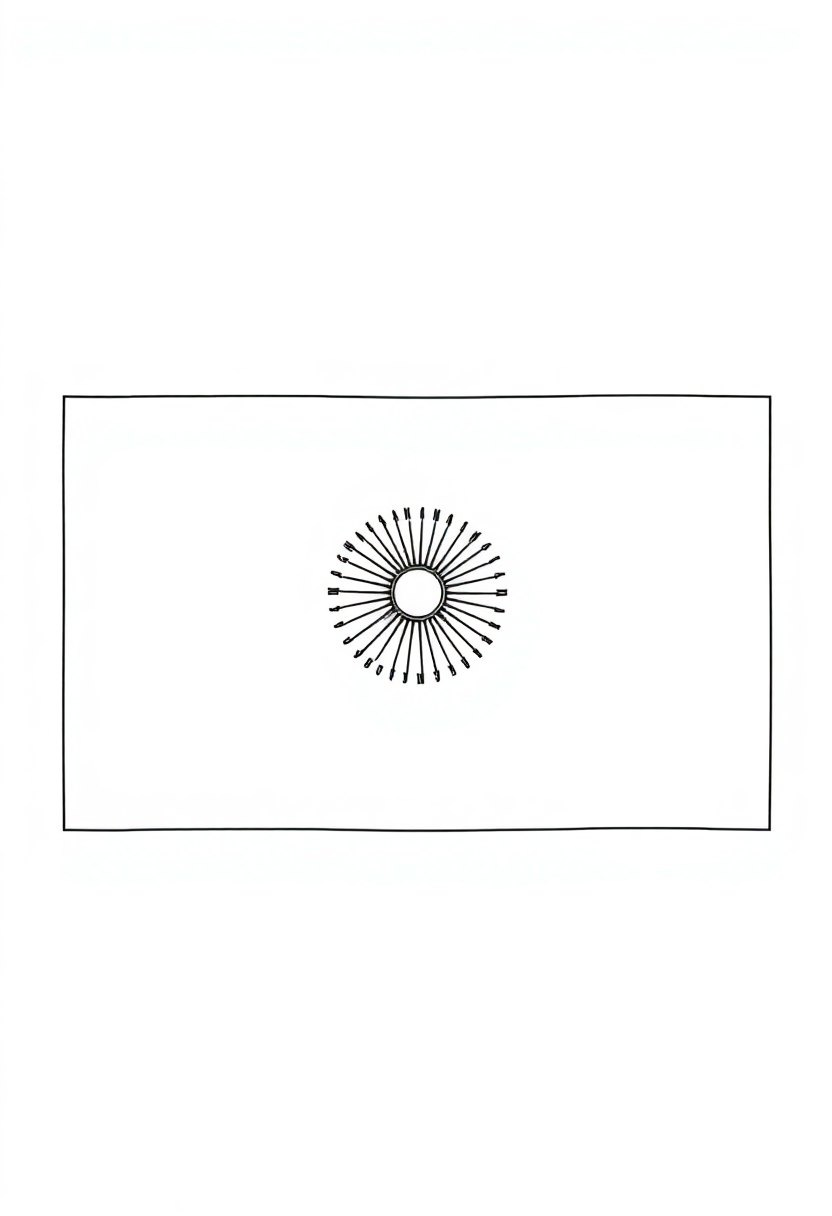 Argentina Flag coloring page, free printable