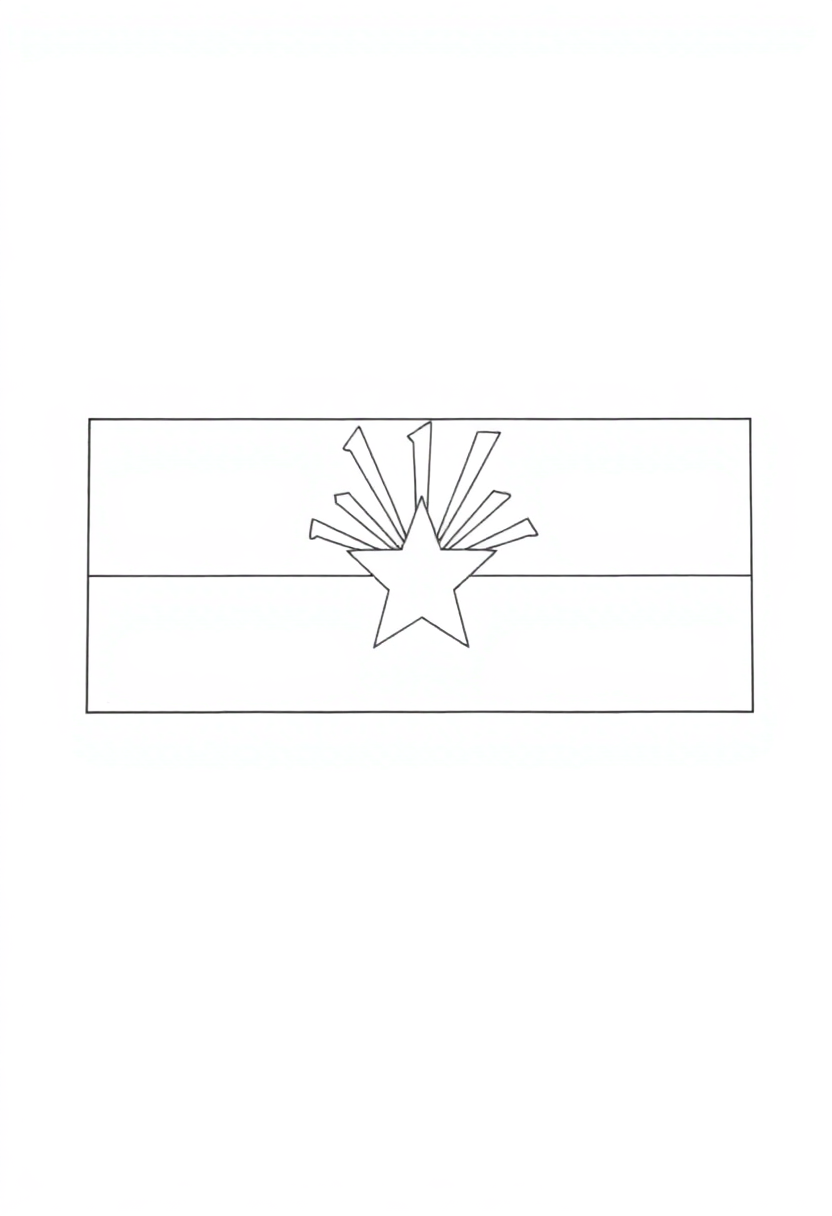 Arizona State Flag coloring page, free printable