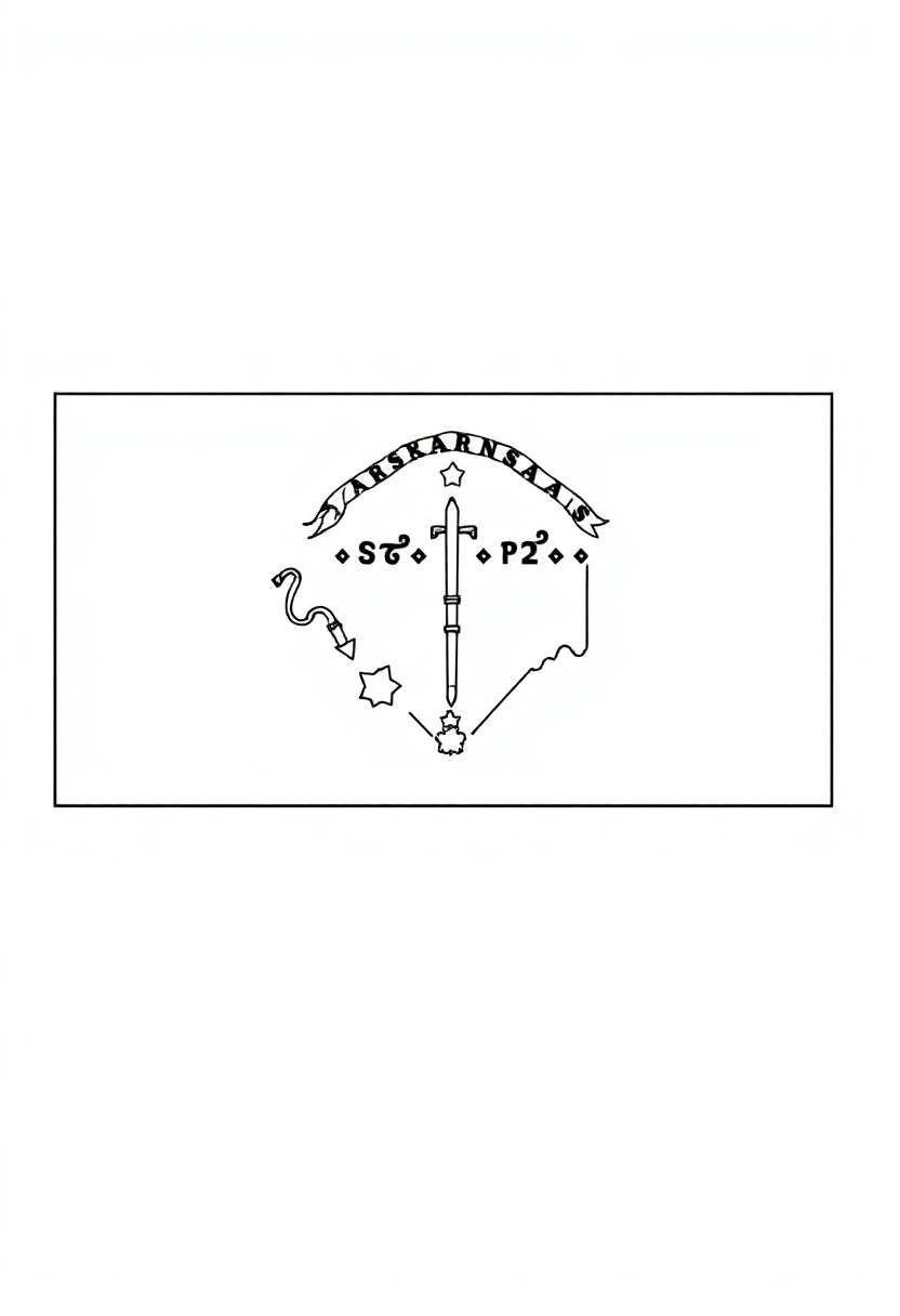 Arkansas State Flag coloring page, free printable
