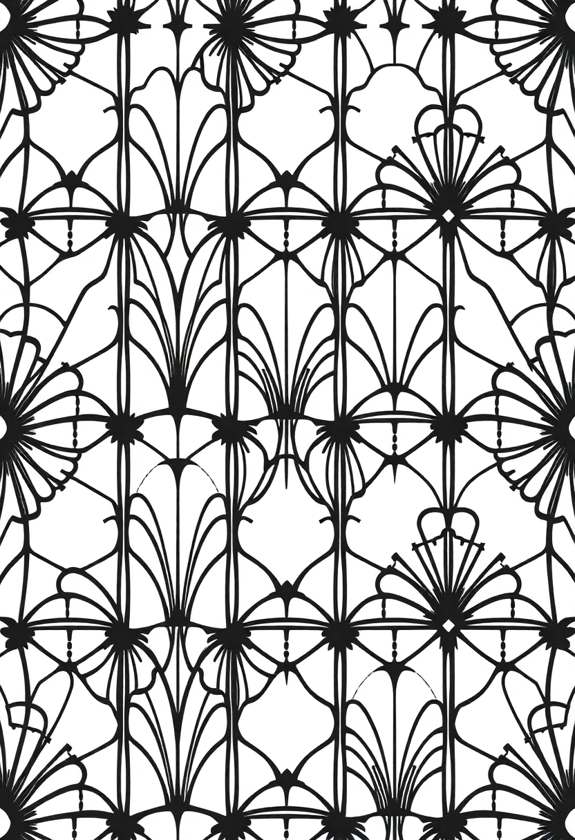Art Deco Patterns coloring page, free printable
