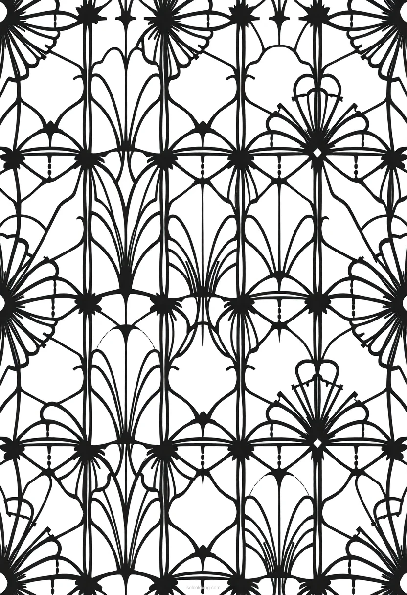 Art Deco Patterns coloring page for kids