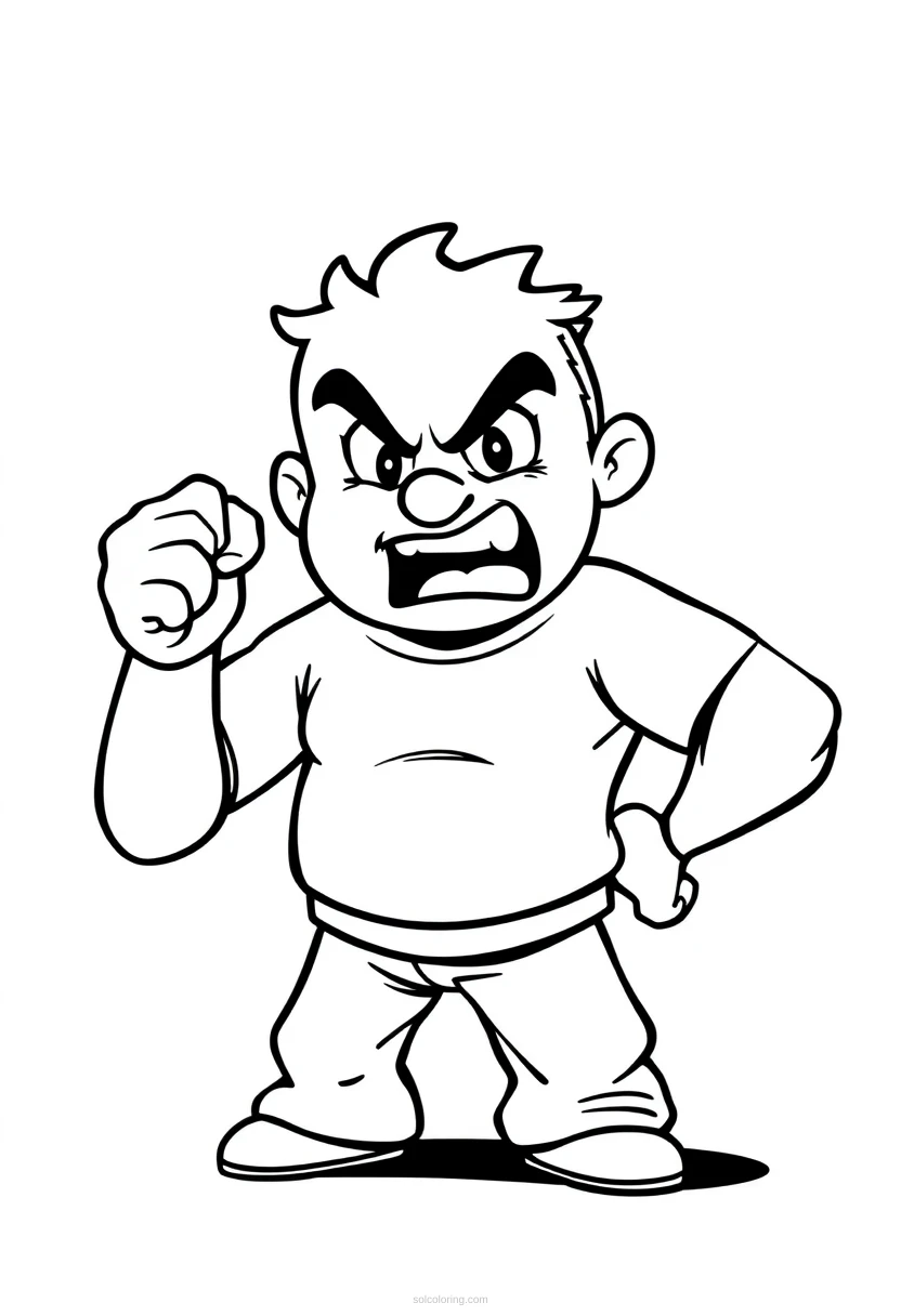 Arthur Fist Clenched Anger coloring page for kids