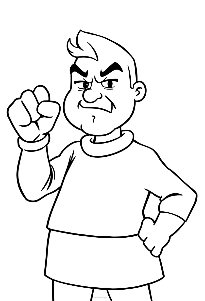 Arthur Fist Clenched Anger coloring page for kids