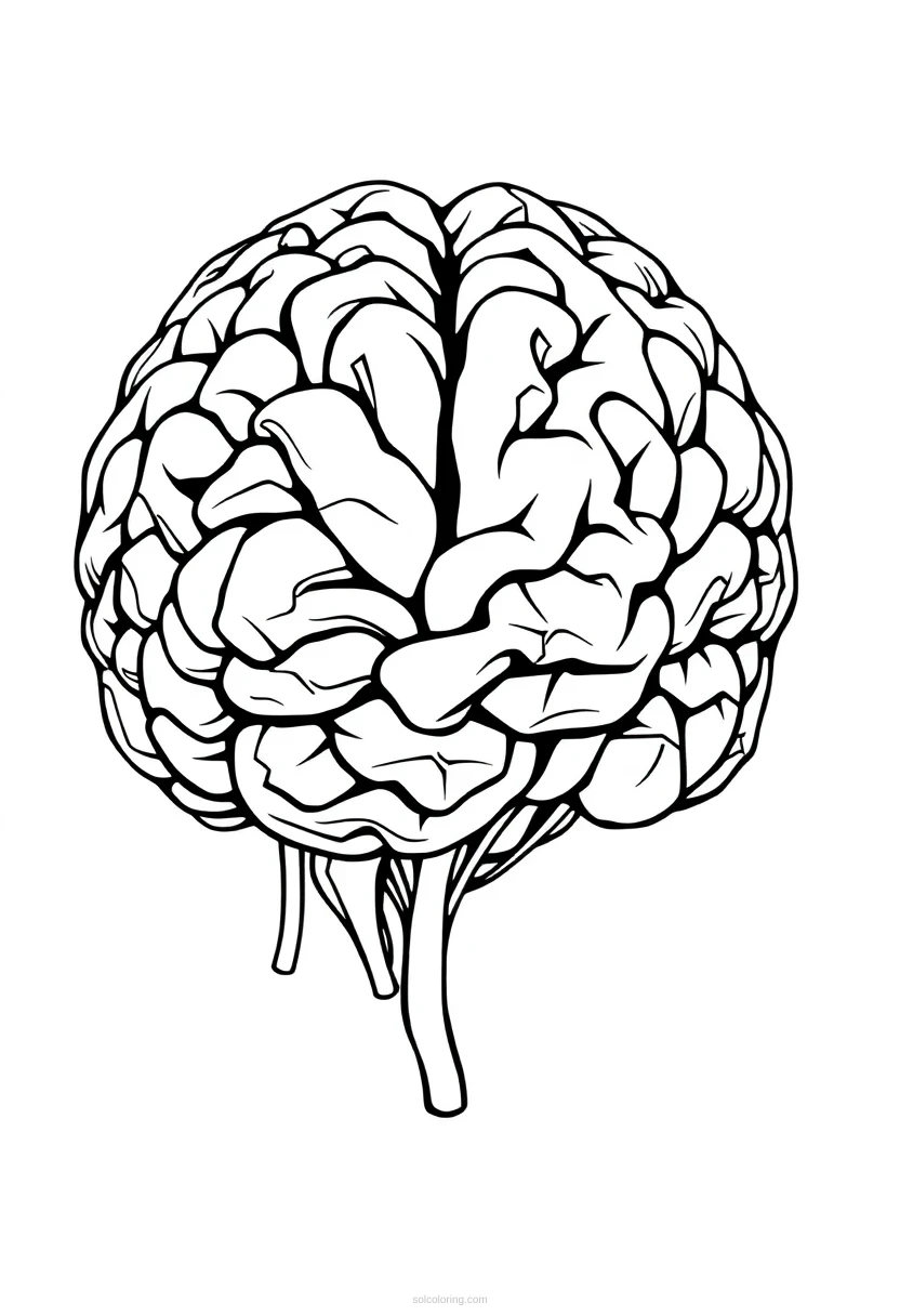 Artificial Intelligence Brain coloring page for kids