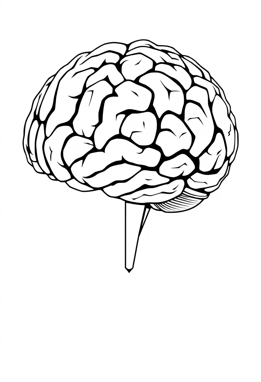 Artificial Intelligence Brain coloring page, free printable