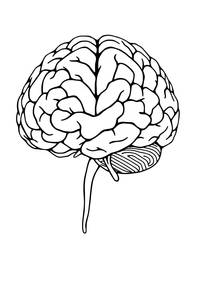 Artificial Intelligence Brain coloring page, free printable