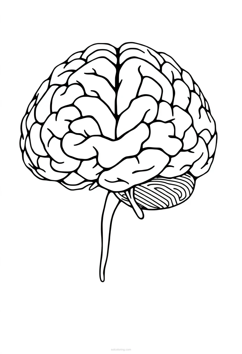 Artificial Intelligence Brain coloring page for kids