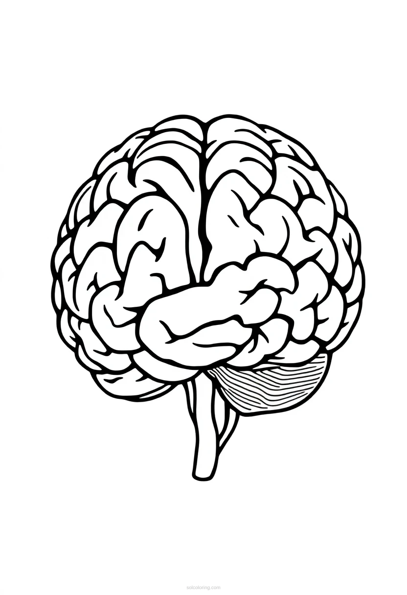Artificial Intelligence Brain coloring page for kids