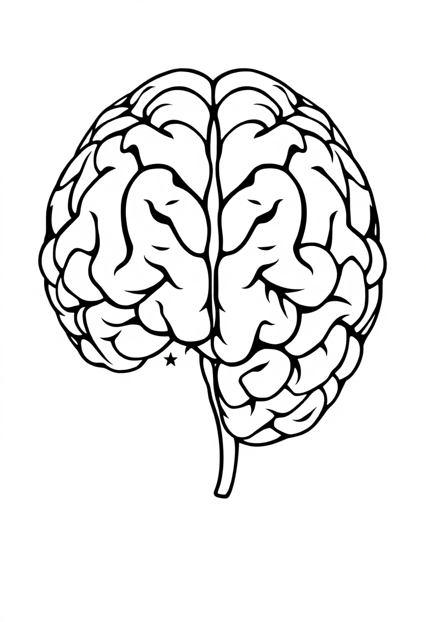Artificial Intelligence Brain coloring page, free printable
