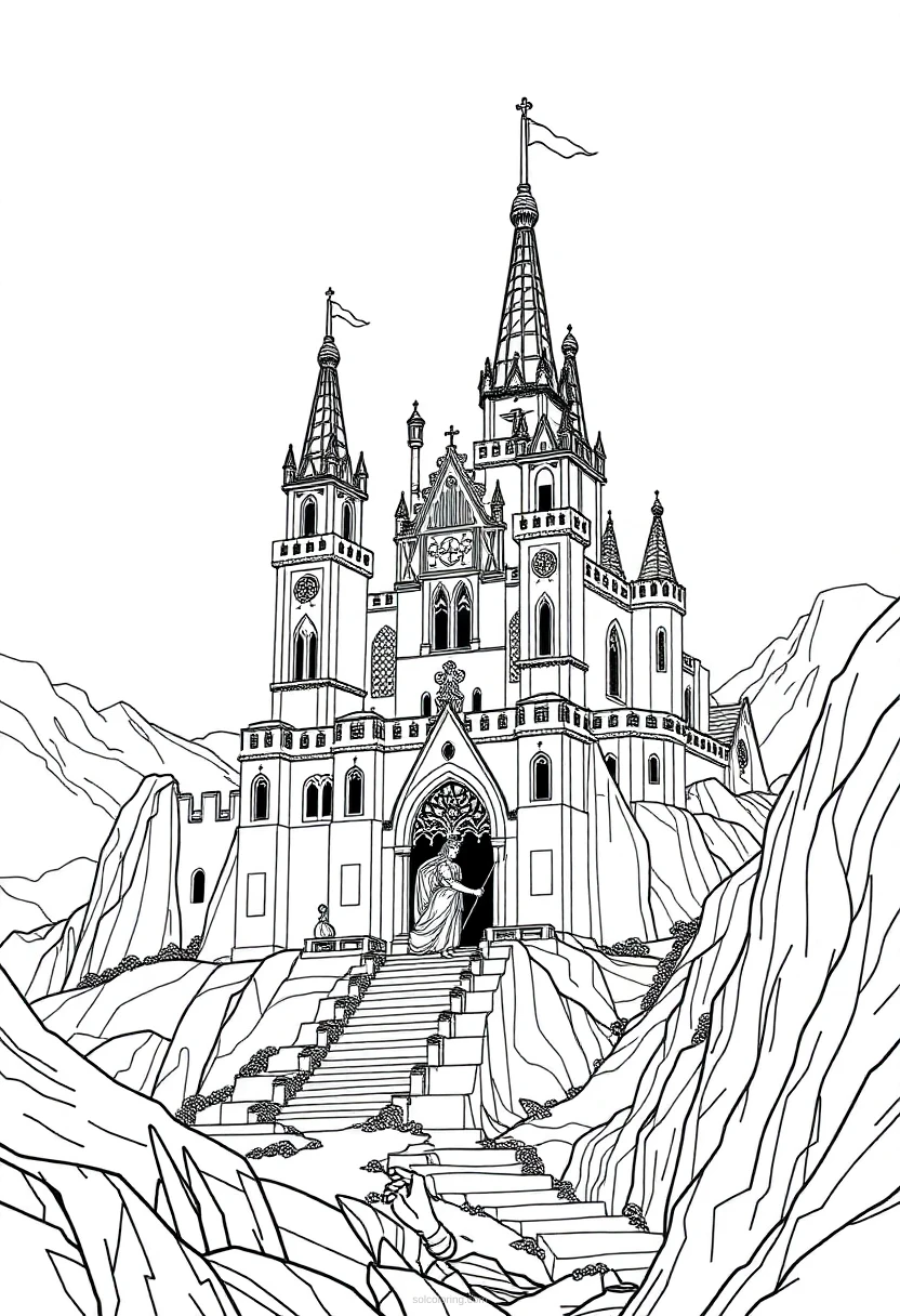 Asgard Castle coloring page for kids