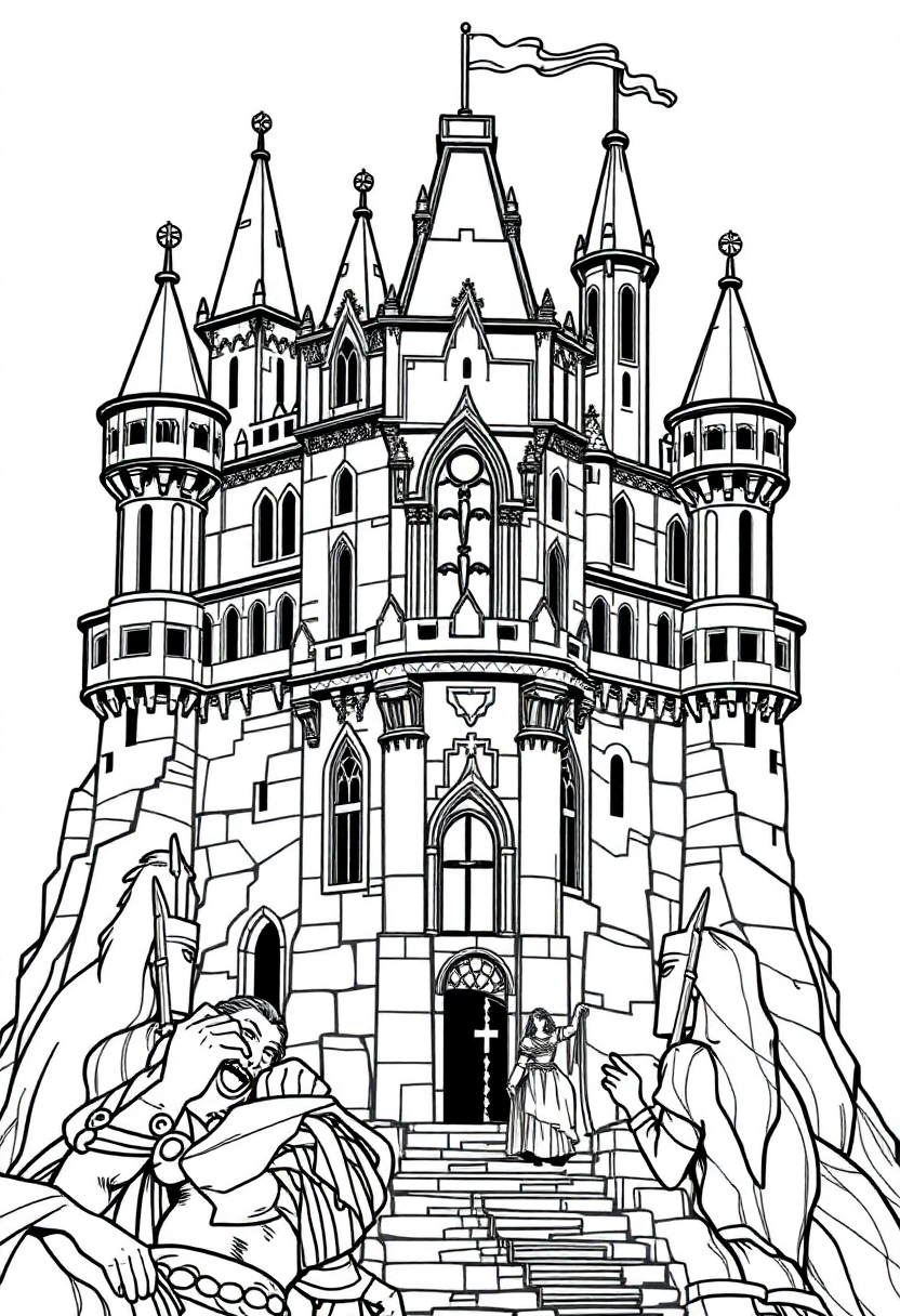 Asgard Castle coloring page, free printable