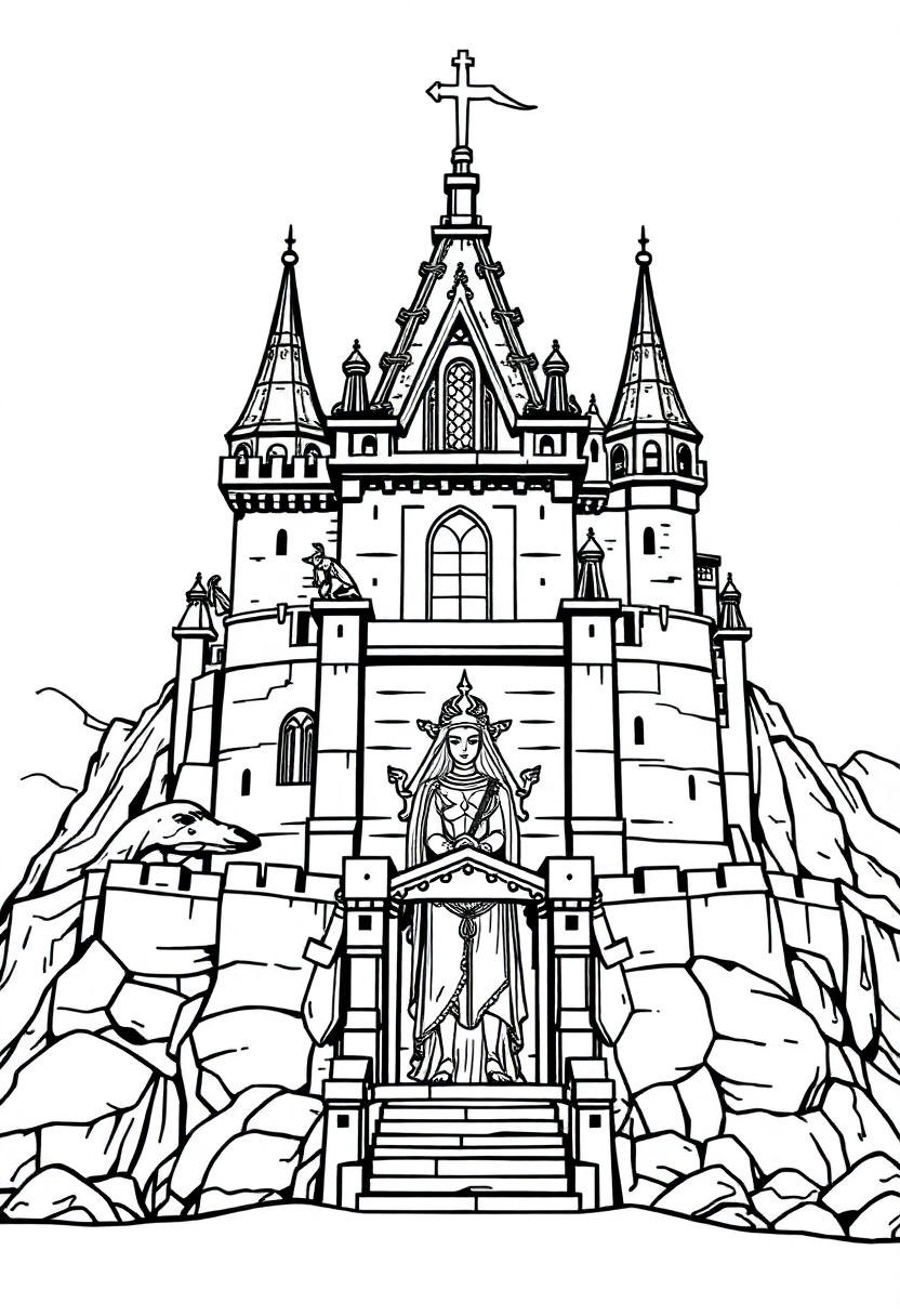 Asgard Castle coloring page, free printable