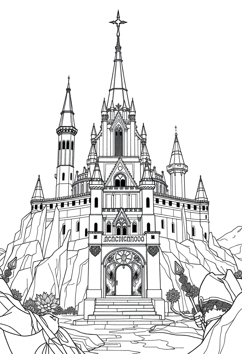 Asgard Castle coloring page, free printable
